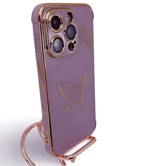 Butterfly Bling:‎ Classic Luxury Designer Square Case for iPhone 14 Pro - Picture 2 of 5